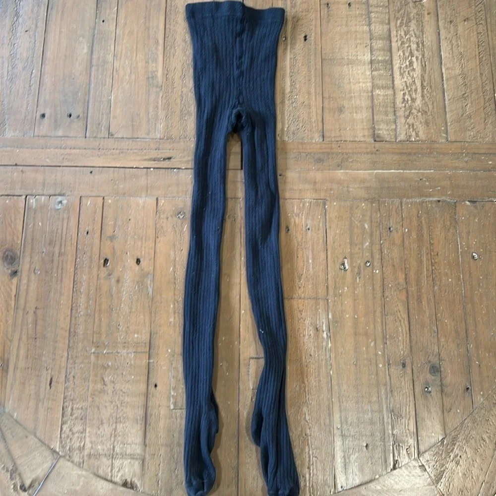 Set of two gray cable knit tights
